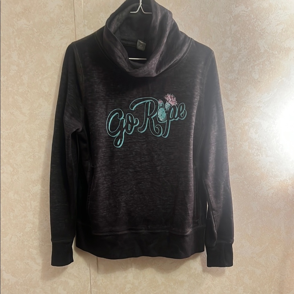 Go Rope Cowl Neck Hoodie with Pockets.